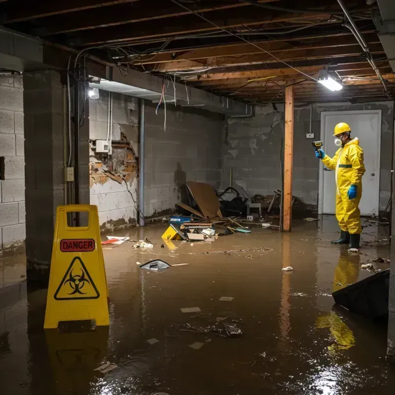 Flooded Basement Electrical Hazard in Lofall, WA Property