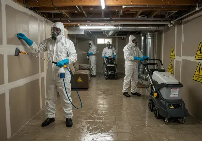 Basement Moisture Removal and Structural Drying process in Lofall, WA